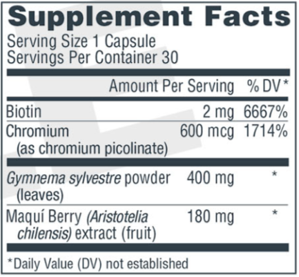 Glucoberry Supplement Facts