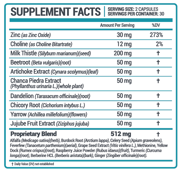 Oweli Liver Detox-Supplement Facts