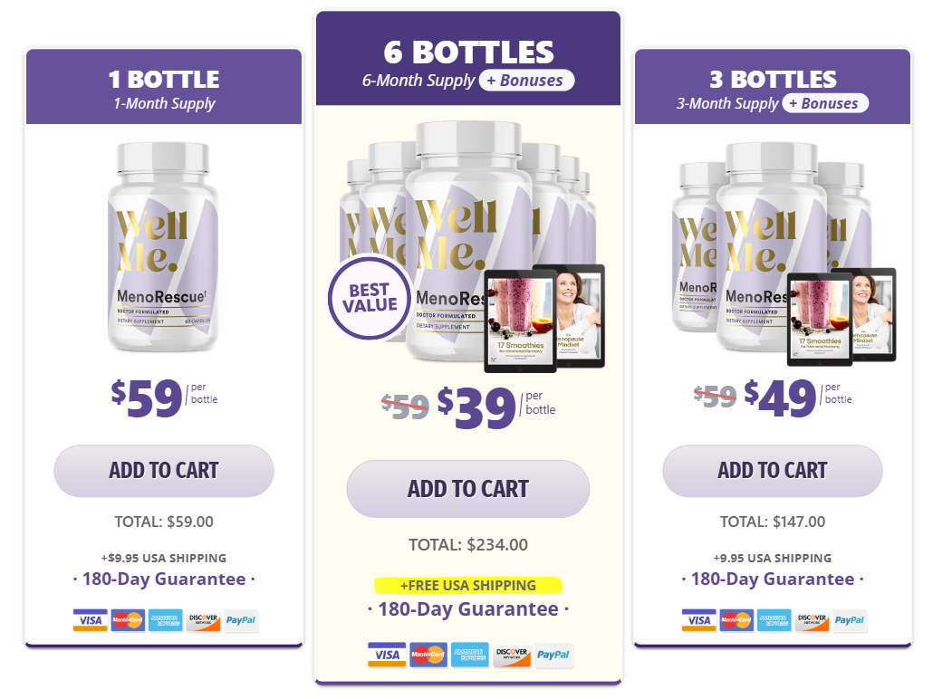 WellMe MenoRescue Pricing